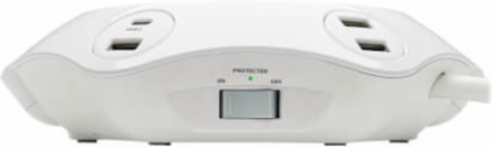 Conference Power Surge Protector, 4 Rotating Outlets, USB-C & 3 USB-A, 10 ft Cord, Antimicrobial