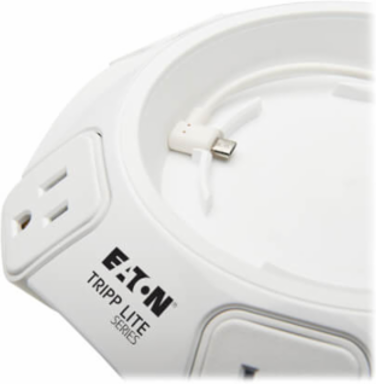 Conference Power Surge Protector, 4-Outlet, USB-C & 3 USB-A Ports, Micro-USB, 8 ft Cord