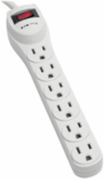 6-Outlet Surge Protector with 2 Ft Cord, 180 Joules, Light Gray