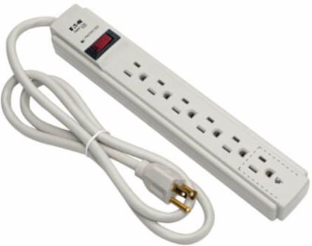 6-Outlet Surge Protector, 790 Joules, 4 ft. Cord, Light Gray Housing