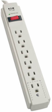 6-Outlet Surge Protector, 790 Joules, 4 ft. Cord, Light Gray Housing