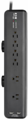6-Outlet Clamp-Mount Surge Protector, 2100 Joules, 6 ft Cord, 2 USB Ports