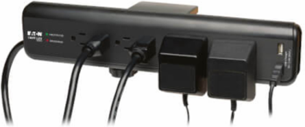 6-Outlet Clamp-Mount Surge Protector, 2100 Joules, 6 ft Cord, 2 USB Ports