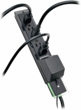 6-Outlet Surge Protector 1440 Joules 6 ft Cord Right-Angle Plug Black