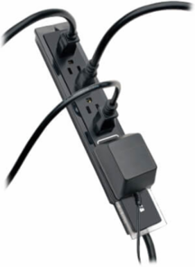 6-Outlet Surge Protector 1440 Joules 6 ft Cord Right-Angle Plug Black