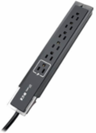 6-Outlet Surge Protector 1440 Joules 6 ft Cord Right-Angle Plug Black