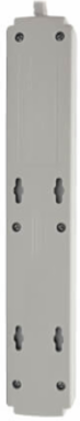 6-Outlet Surge Protector, 8 ft Cord, 990 Joules, Light Gray