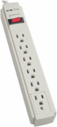 6-Outlet Surge Protector, 8 ft Cord, 990 Joules, Light Gray