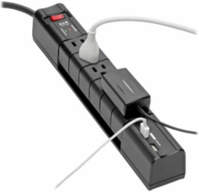 Surge Protector, 6 Rotatable Outlets, 8 Foot Cord, 1080 Joules, 2xUSB Ports
