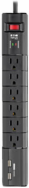 Surge Protector, 6 Rotatable Outlets, 8 Foot Cord, 1080 Joules, 2xUSB Ports