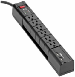 Surge Protector, 6 Rotatable Outlets, 8 Foot Cord, 1080 Joules, 2xUSB Ports