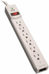 6-Outlet Surge Protector with 8 ft Cord, 990 Joules, Gray Housing