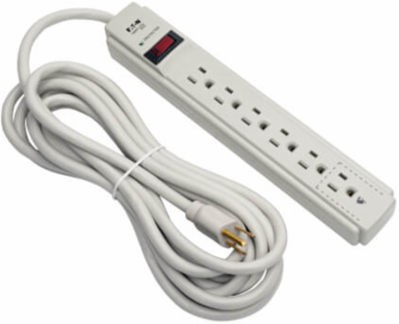 6-Outlet Surge Protector, 15 ft Cord, 790 Joules, Light Gray Housing