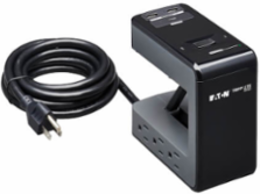 Surge Protector, 6-Outlet, Desk Clamp, 3 USB Charging Ports, 8 ft Cord, Antimicrobial