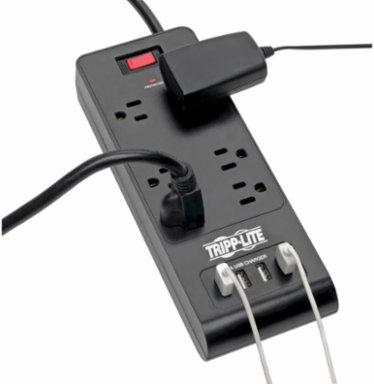 6-Outlet Surge Protector with 4 USB Ports, 900 Joules, 6 ft Cord