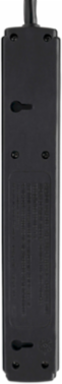 6-Outlet Surge Protector, 6 ft Cord, 360 Joules, Diagnostic LED, Black Housing