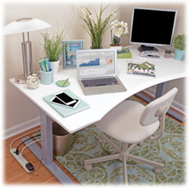 7-Outlet Surge Protector, 12 ft Cord, 1080 Joules, Light Gray Housing
