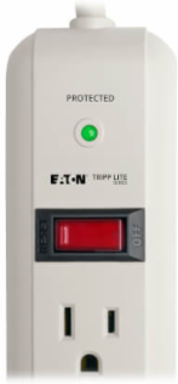 7-Outlet Surge Protector, 12 ft Cord, 1080 Joules, Light Gray Housing