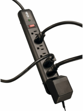 7-Outlet Surge Protector with 4 ft Cord, 1080 Joules, Black Housing