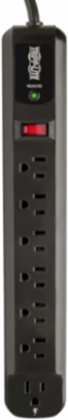 7-Outlet Surge Protector with 4 ft Cord, 1080 Joules, Black Housing