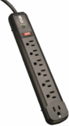 7-Outlet Surge Protector with 4 ft Cord, 1080 Joules, Black Housing