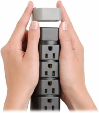 8-Outlet Surge Protector 2160 Joules, 6 ft Cord, Tel/DSL Protection