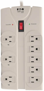 8-Outlet Surge Protector, 8 ft Cord, 1440 Joules, Light Gray Housing