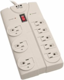 8-Outlet Surge Protector, 8 ft Cord, 1440 Joules, Light Gray Housing