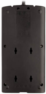 8-Outlet Surge Protector 1440 Joules 8 ft Cord Black Housing