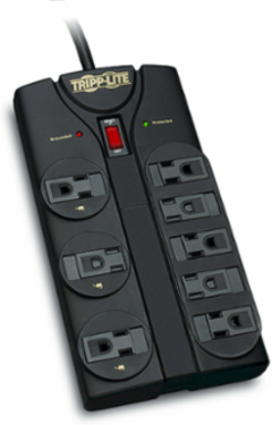 8-Outlet Surge Protector 1440 Joules 8 ft Cord Black Housing