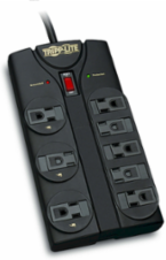 8-Outlet Surge Protector 1440 Joules 8 ft Cord Black Housing