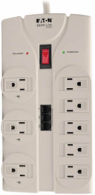 8-Outlet Surge Protector, 8 Ft Cord, 2160 Joules with Tel/Modem Protection