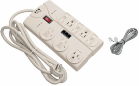8-Outlet Surge Protector, 8 Ft Cord, 2160 Joules with Tel/Modem Protection