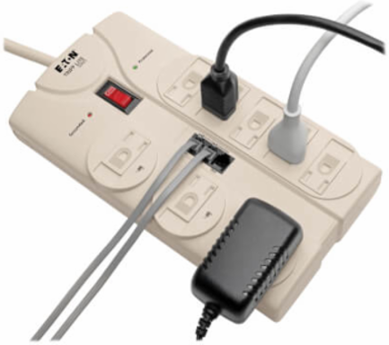 8-Outlet Surge Protector, 8 Ft Cord, 2160 Joules with Tel/Modem Protection