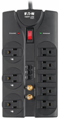 8-Outlet Surge Protector with 2160 Joules, 8-ft. Cord, RJ11 Protection