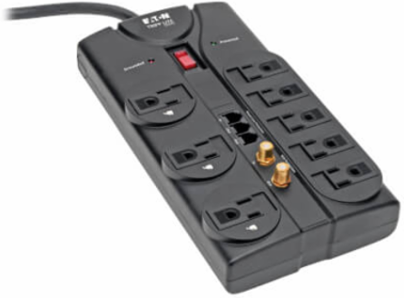 8-Outlet Surge Protector with 2160 Joules, 8-ft. Cord, RJ11 Protection