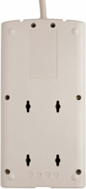 8-Outlet Surge Protector, 25 ft Cord, 1440 Joules, Right-Angle Plug, Light Gray