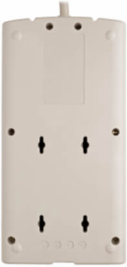 8-Outlet Surge Protector, 25 ft Cord, 1440 Joules, Right-Angle Plug, Light Gray