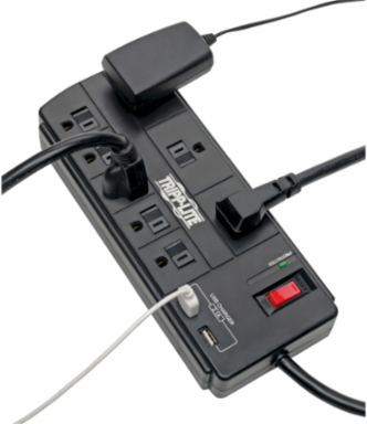 8-Outlet Surge Protector with 2 USB Ports, 1200 Joules, 8 ft Cord