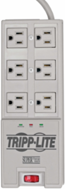 6-Outlet Surge Protector with 2420 Joules, 6 ft Cord, Diagnostic LEDs