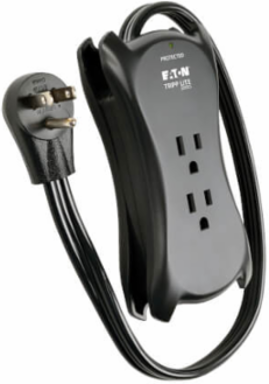 Travel Surge Protector with 3 Outlets, 18 Inch Cord, 1050 Joules, 2 USB Ports