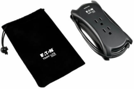 Travel Surge Protector with 3 Outlets, 18 Inch Cord, 1050 Joules, 2 USB Ports
