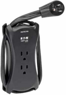 Travel Surge Protector with 3 Outlets, 18 Inch Cord, 1050 Joules, 2 USB Ports
