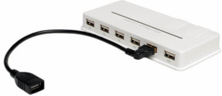 USB 2.0 Extension Cable, 10 Inch, Right-Angle Male to Female, Black