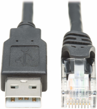 USB-A to RJ45 Rollover Console Cable, 6 ft., 250 Kbps, Black