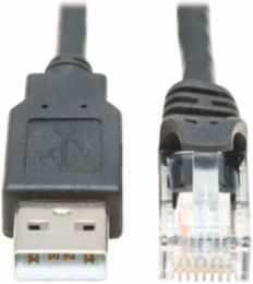 USB-A to RJ45 Rollover Console Cable, 6 ft., 250 Kbps, Black