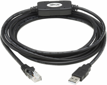 USB-A to RJ45 Rollover Console Cable, 10 ft., 250 Kbps, Black