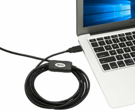USB-A to RJ45 Rollover Console Cable, 10 ft., 250 Kbps, Black