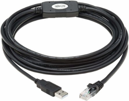 USB-A to RJ45 Console Cable, 15 ft, 250 Kbps, PVC, Black