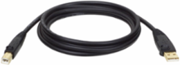USB 2.0 A/B Cable, 6 ft., Gold Plated Connectors, 480 Mbps Transfer Rate